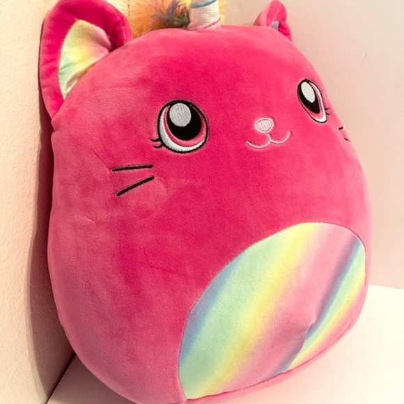 Squishmallow Lizette 14”Valentines Day Kelly hot Pink Cat Unicorn Soft Plush Toy - Picture 6 of 8